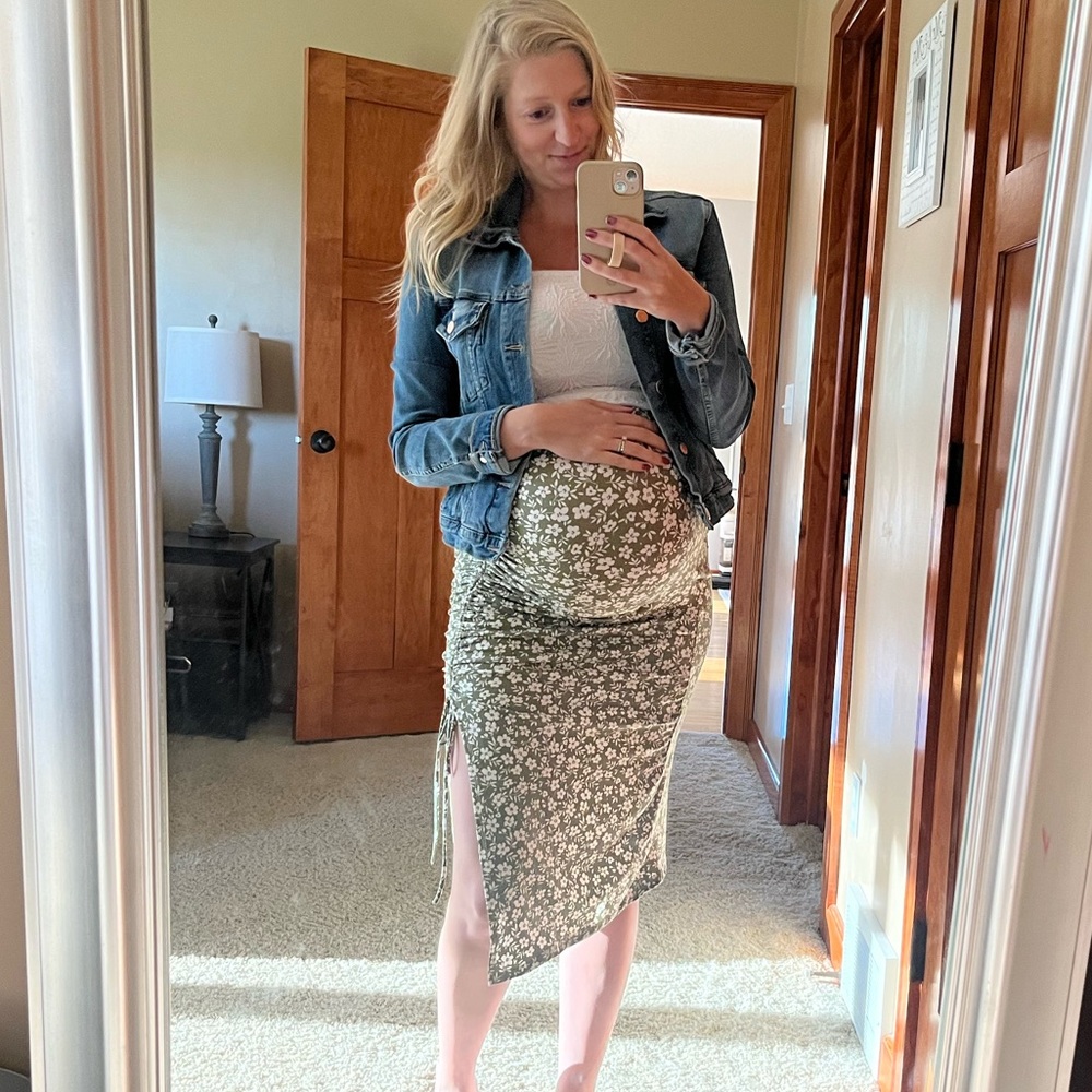 Floral Print Drawstring Skirt
